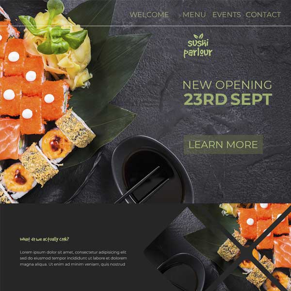 Sushi Restaurant Website Design